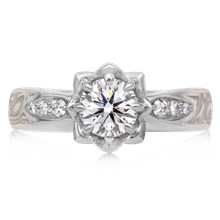 Mokume Lotus Blossom Engagement Ring - top view