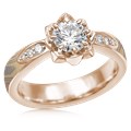 Mokume Lotus Blossom Engagement Ring