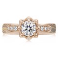 Mokume Lotus Blossom Engagement Ring