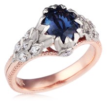 Vintage Wreath Engagement Ring Two Tone