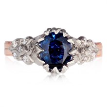 Vintage Wreath Engagement Ring Two Tone - top view