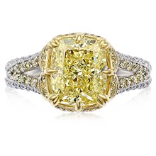 Cascading Luxury Vintage Engagement Ring - top view