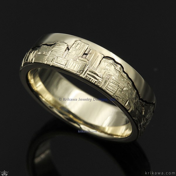 Cityscape Skyline Wedding Band