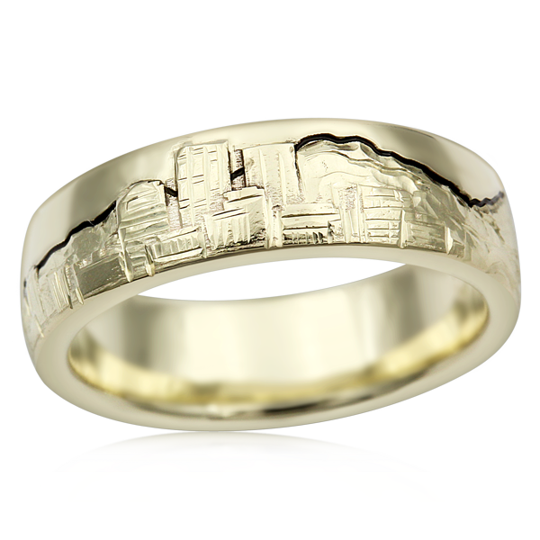 Cityscape Skyline Wedding Band