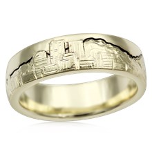 Cityscape Skyline Wedding Band