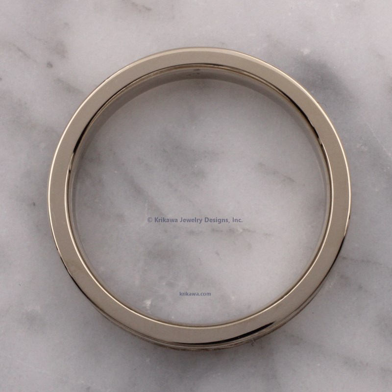 White Gold Tree Of Life Wedding Band, 4MM