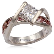 River Twist Engagement Ring With Princess Diamond
