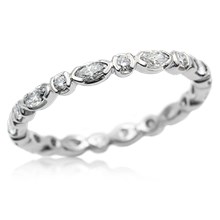 Delicate Marquise And Round Wedding Band