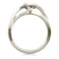 A simplified, modern version of our classic River Twist Engagement Ring this engagement ring features a solitaire stone set at an angle and suspended above a band that flows beneath like a river.