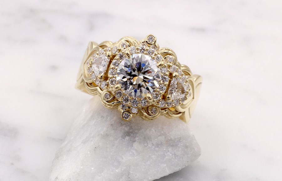 Georgian Revival Filigree Engagement Ring