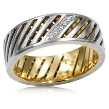 Lattice Wedding Band With Diamonds