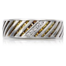 Lattice Wedding Band With Diamonds - top view
