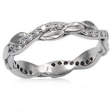 Twisted Leaf Diamond Wedding Band