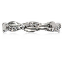 Twisted Leaf Diamond Wedding Band - top view