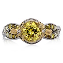 Hidden Halo Twist Engagement Ring - top view