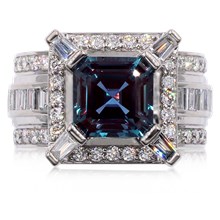 Stepped Castle Engagement Ring - top view