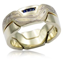 Mokume Accented Puzzle Ring