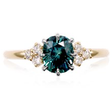 Petite Trinity Cluster Engagement Ring - top view