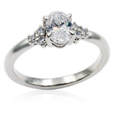 Petite Trinity Cluster Engagement Ring