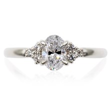 Petite Trinity Cluster Engagement Ring - top view