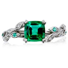 Ultimate Leaf Engagement Ring - top view