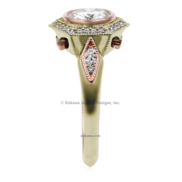 Two Tone Vintage Art Deco Engagement Ring