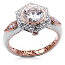 Two Tone Vintage Art Deco Engagement Ring