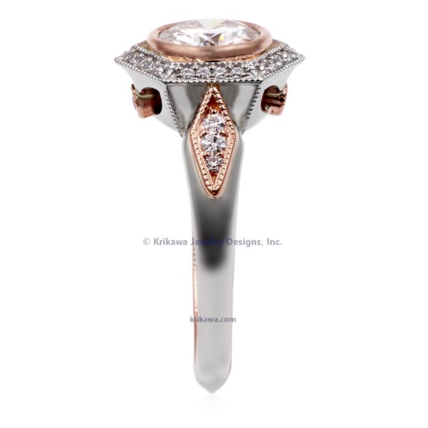 Two Tone Vintage Art Deco Engagement Ring