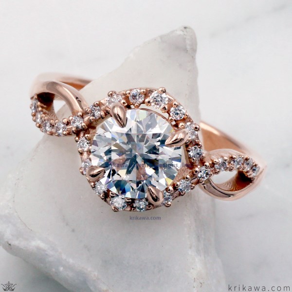 Dew Drop Twist Engagement Ring