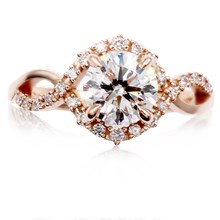Dew Drop Bypass Engagement Ring - top view