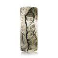 Mountain Wedding Band With Mokume Sky And Diamond