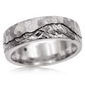 Mountain With Machinist Sky And Diamond Wedding Band