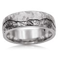 Mountain With Machinist Sky And Diamond Wedding Band