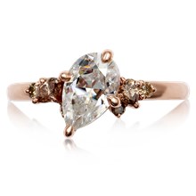 Scattered Mixed Shape Cluster Engagement Ring - top view