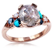 Cluster Branch and Turquoise Engagement Ring