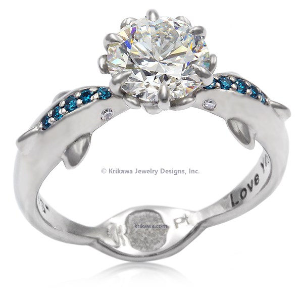 Dolphin Kiss Engagement Ring
