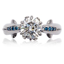 Dolphin Kiss Engagement Ring - top view