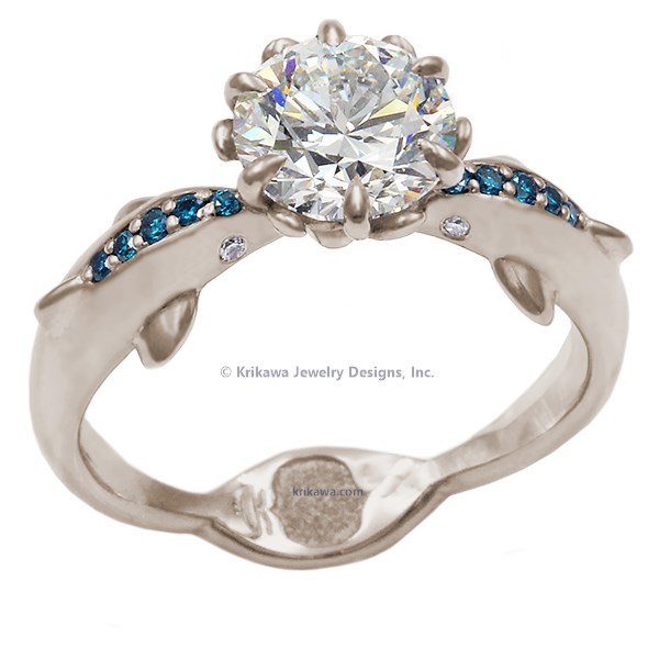 Dolphin Kiss Engagement Ring