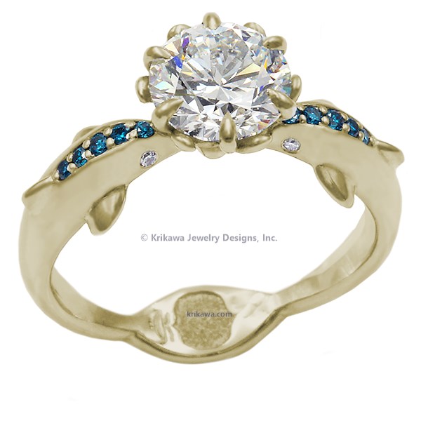 Dolphin Kiss Engagement Ring