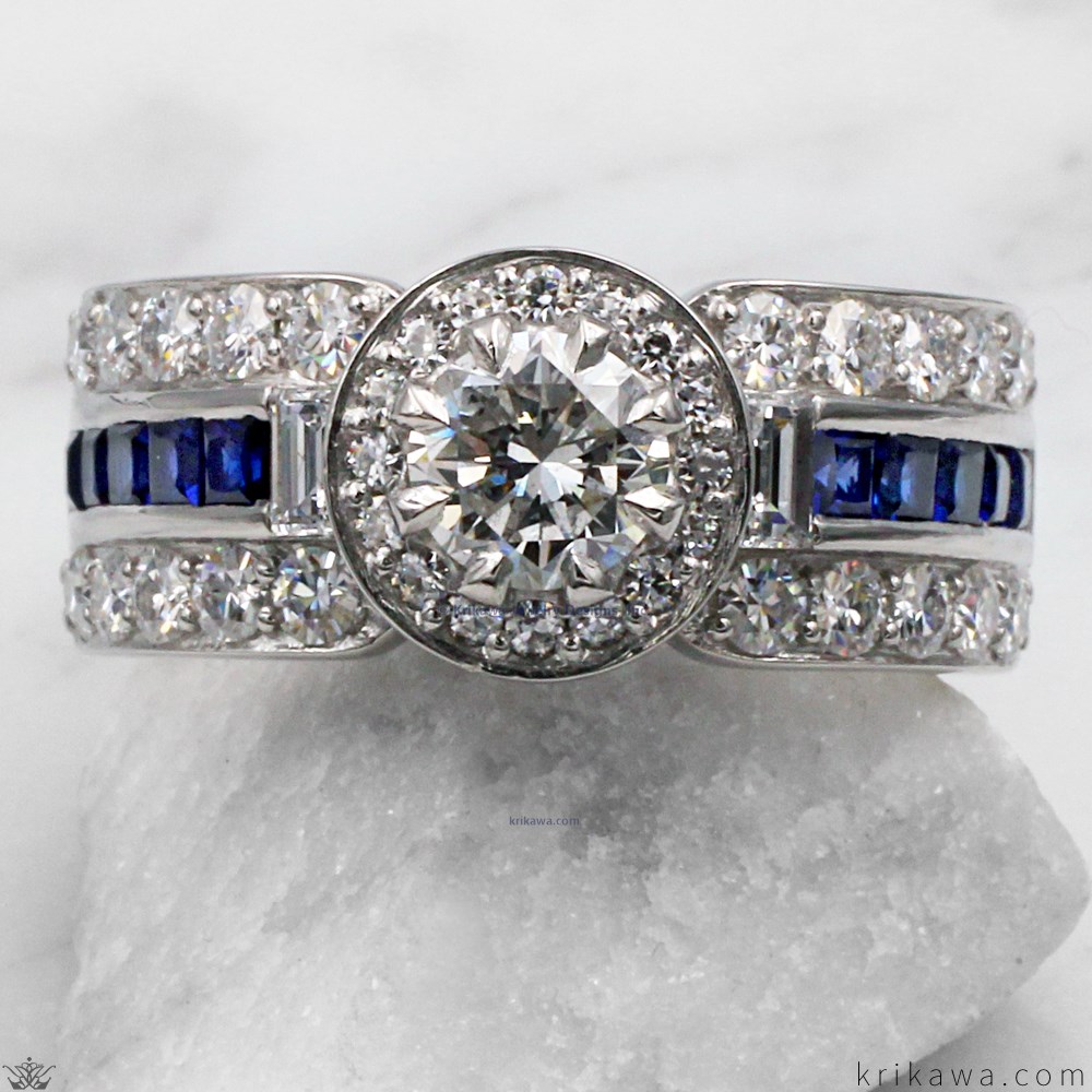 Opulent Stacked Halo Engagement Ring