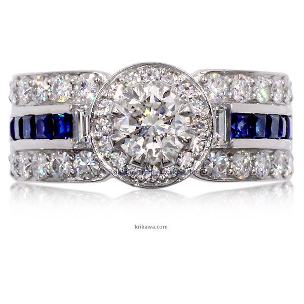 Opulent Stacked Halo Engagement Ring