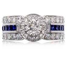 Opulent Stacked Halo Engagement Ring - top view