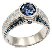 Royal Mokume Juicy Bezel Engagement Ring