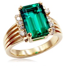 Art Deco Emerald Cut Engagement Ring