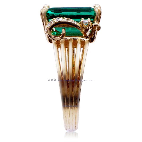 Art Deco Emerald Cut Engagement Ring