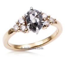 Petite Trinity Cluster Engagement Ring with Silvermist Diamond