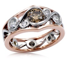Two-Toned Diamond Celebration Swirl with Rails