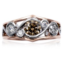 Two-Toned Diamond Celebration Swirl with Rails - top view