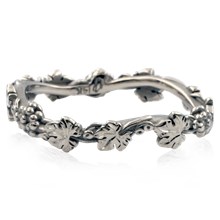 Delicate Grapevine Wedding Band - top view