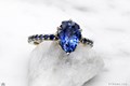 Water Fountain Eternity Engagement Ring with Blue Sapphires